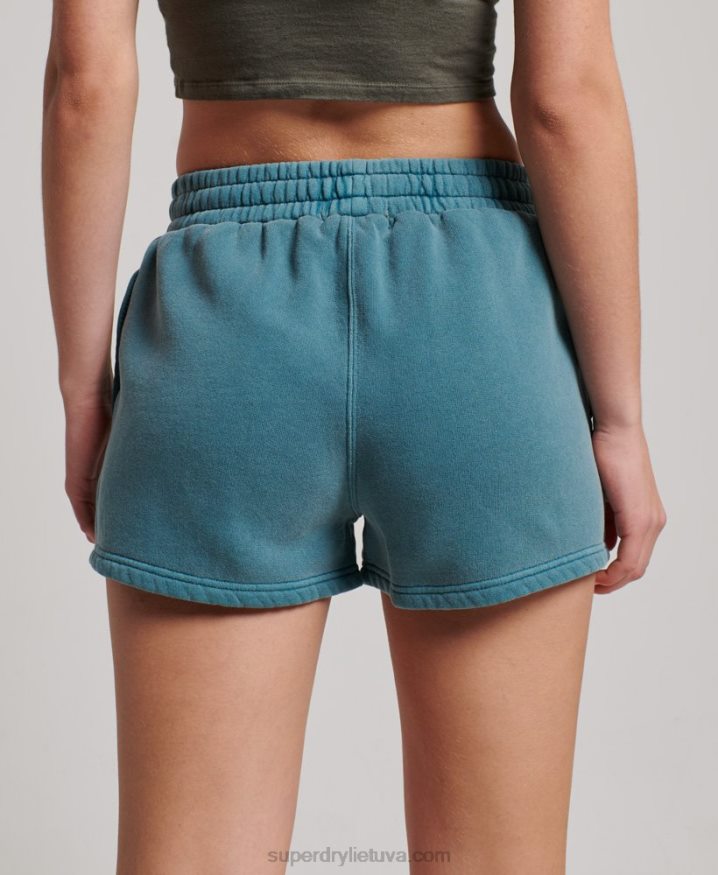 Superdry Vintage Wash Sweat Shorts Turquoise Women