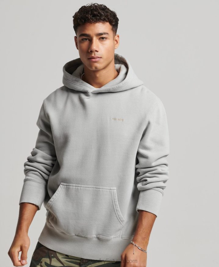 Superdry Vintage Washed Hoodie Light Grey Men