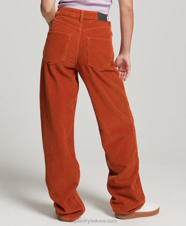 Superdry Vintage Wide Leg Cord Trousers Brown Women