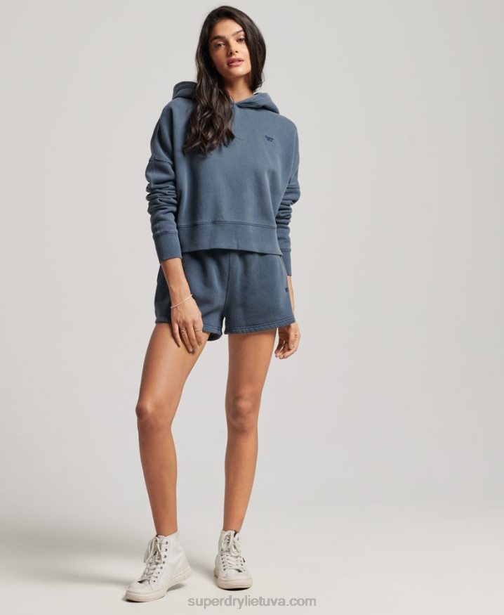 Superdry Wash Crop Hoodie Navy Women