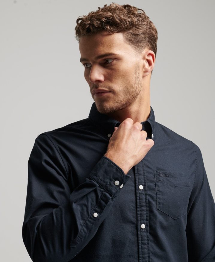 Superdry Washed Oxford Shirt Navy Men