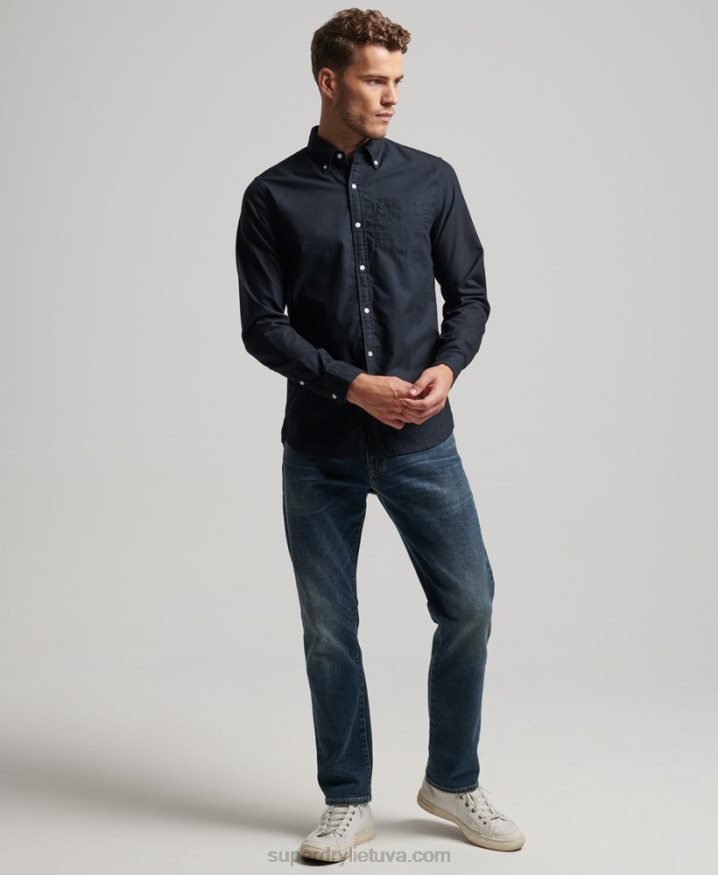 Superdry Washed Oxford Shirt Navy Men