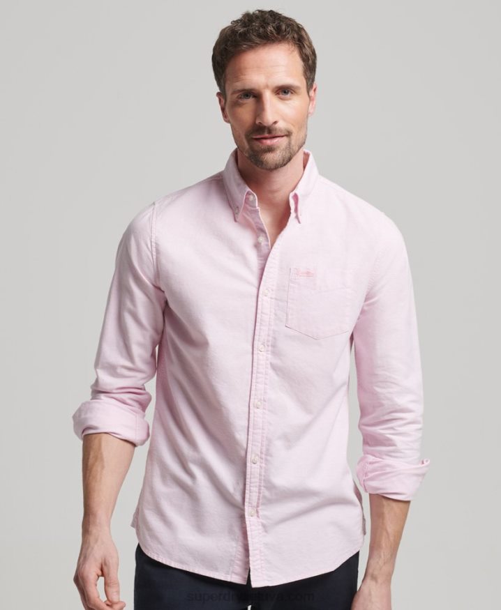 Superdry Washed Oxford Shirt Pink Men