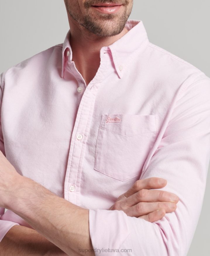 Superdry Washed Oxford Shirt Pink Men