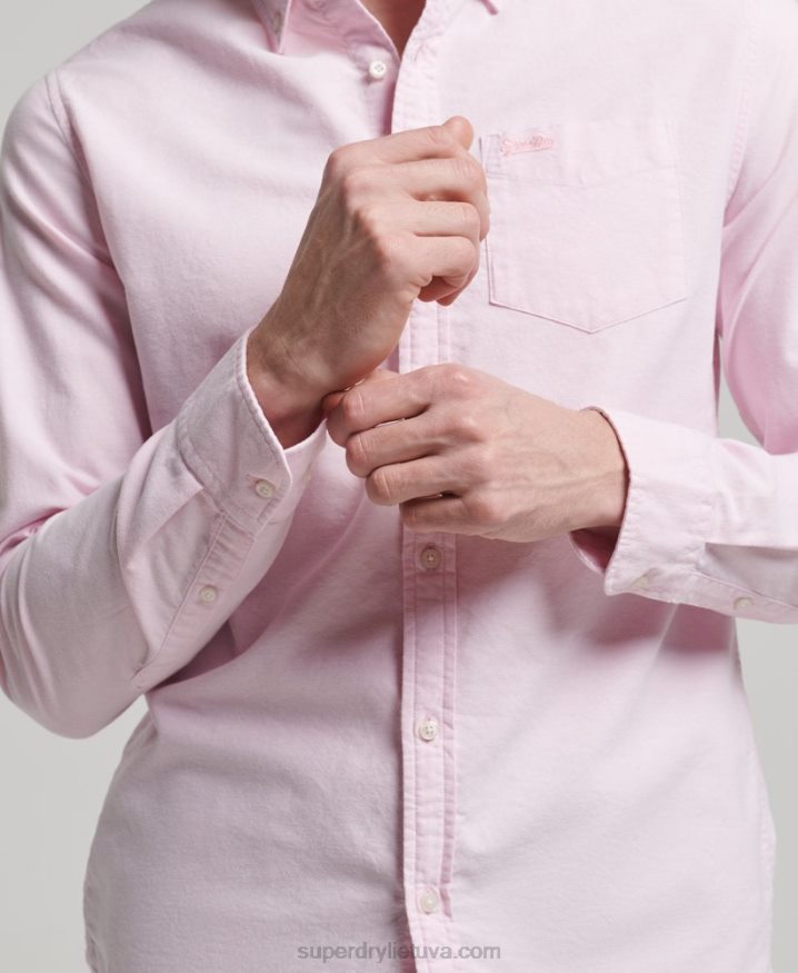 Superdry Washed Oxford Shirt Pink Men