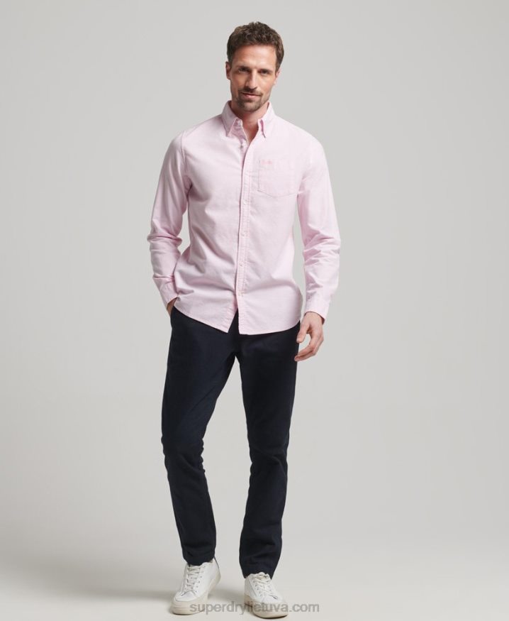 Superdry Washed Oxford Shirt Pink Men