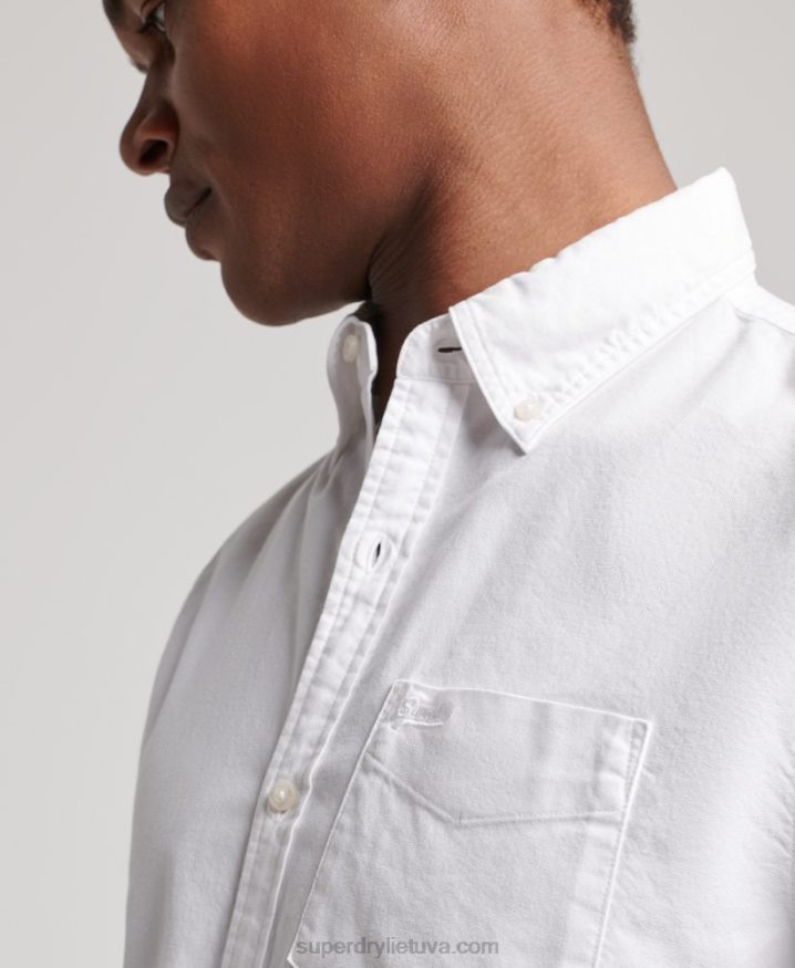 Superdry Washed Oxford Shirt White Men