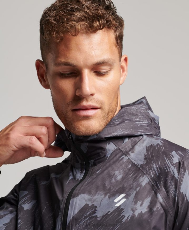 Superdry Waterproof Jacket Dark Grey Men