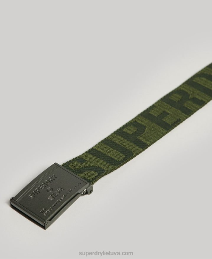 Superdry Webbing Belt Green Women