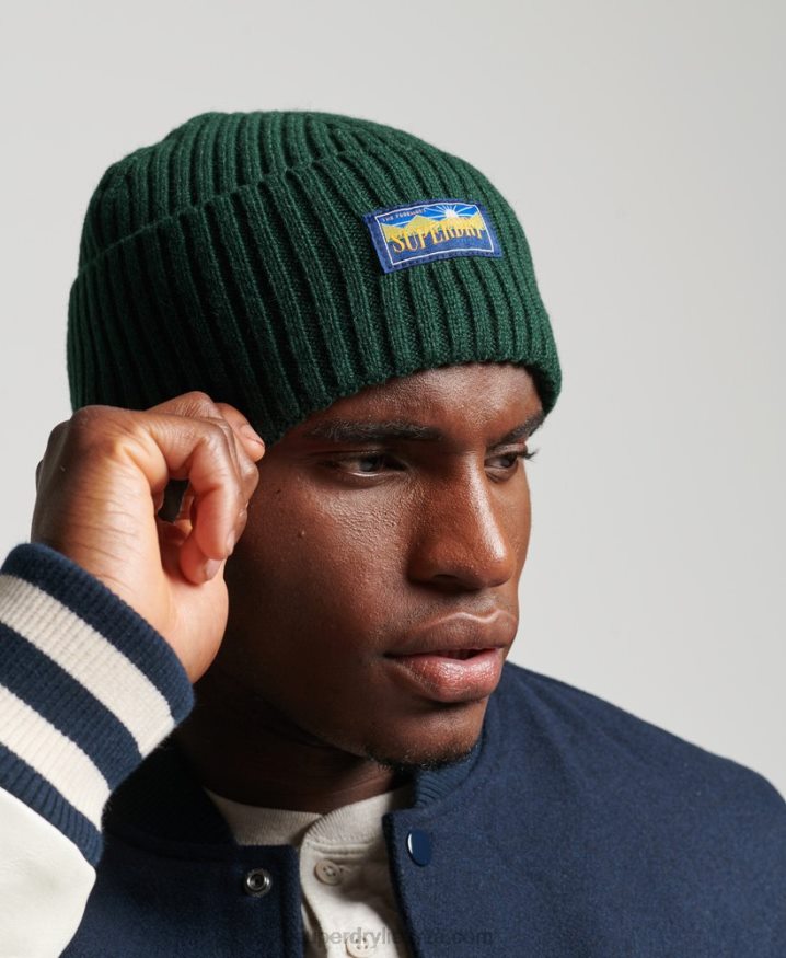 Superdry Wool Blend Radar Beanie Green Men