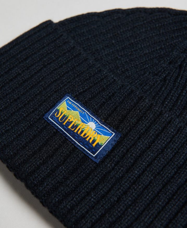 Superdry Wool Blend Radar Beanie Navy Women