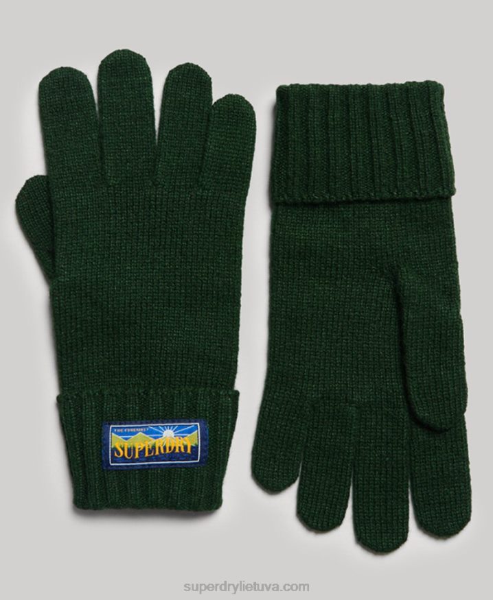 Superdry Wool Blend Radar Gloves Green Men