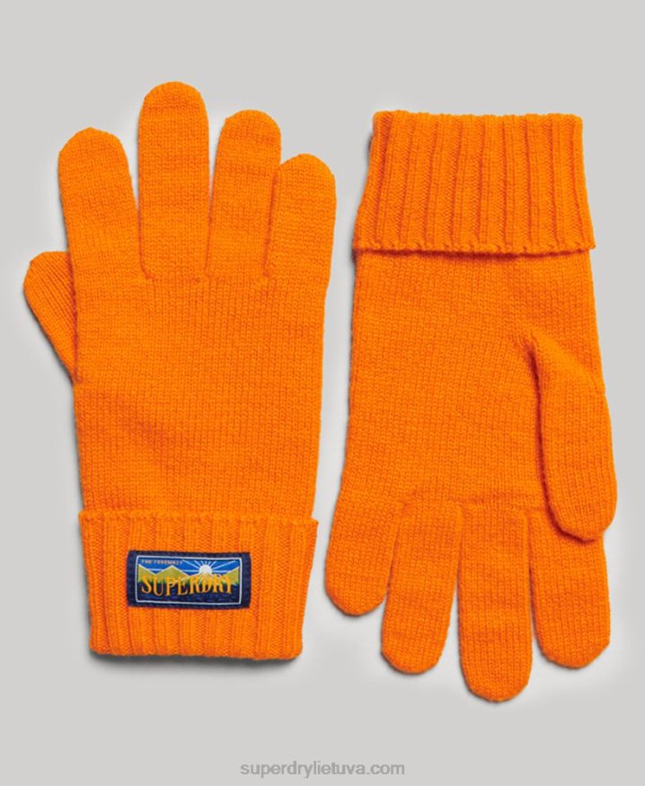 Superdry Wool Blend Radar Gloves Orange Men