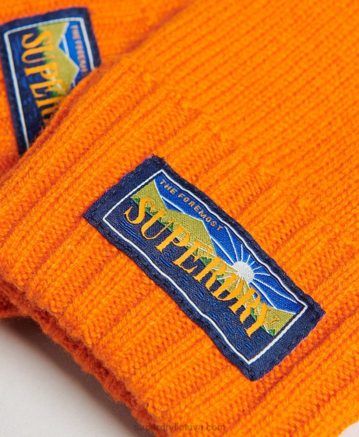 Superdry Wool Blend Radar Gloves Orange Men