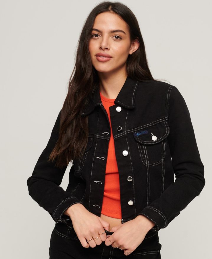 Superdry Workwear Cropped Jacket Black Women