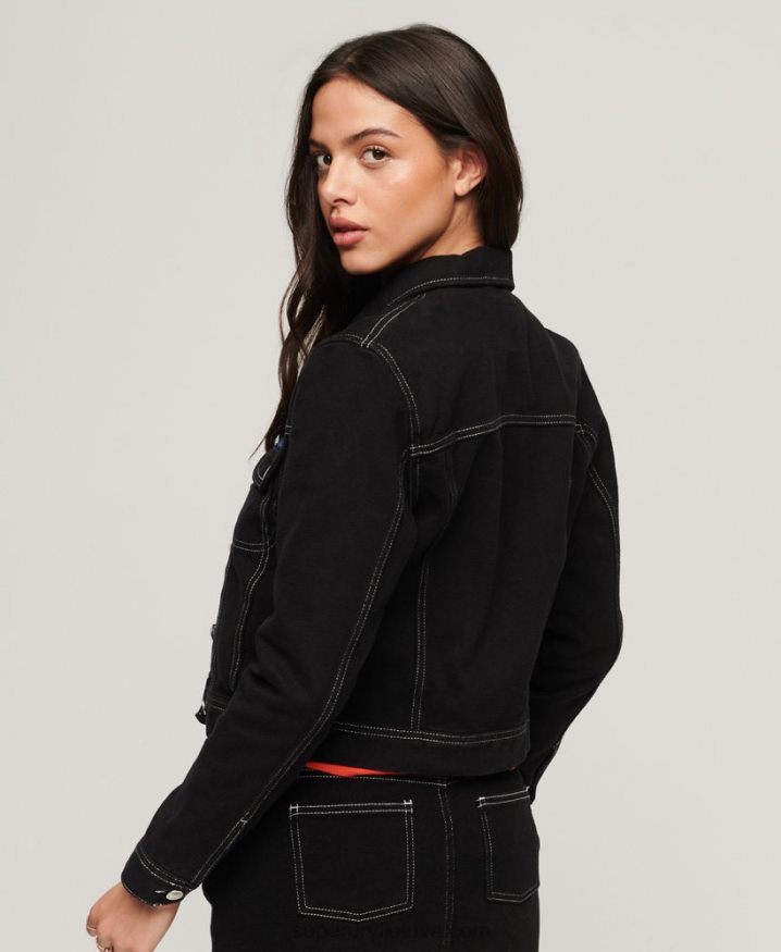 Superdry Workwear Cropped Jacket Black Women