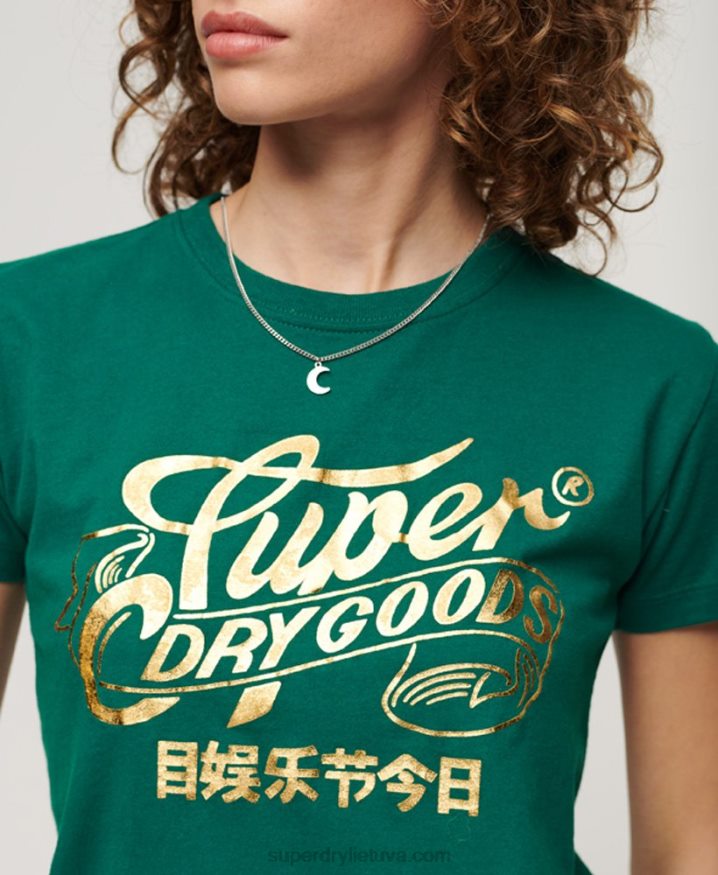 Superdry Workwear Scripted Graphic T-Shirt Green Women