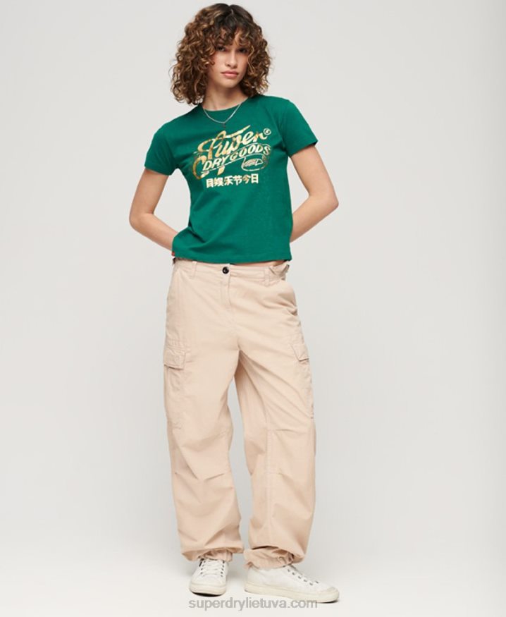 Superdry Workwear Scripted Graphic T-Shirt Green Women