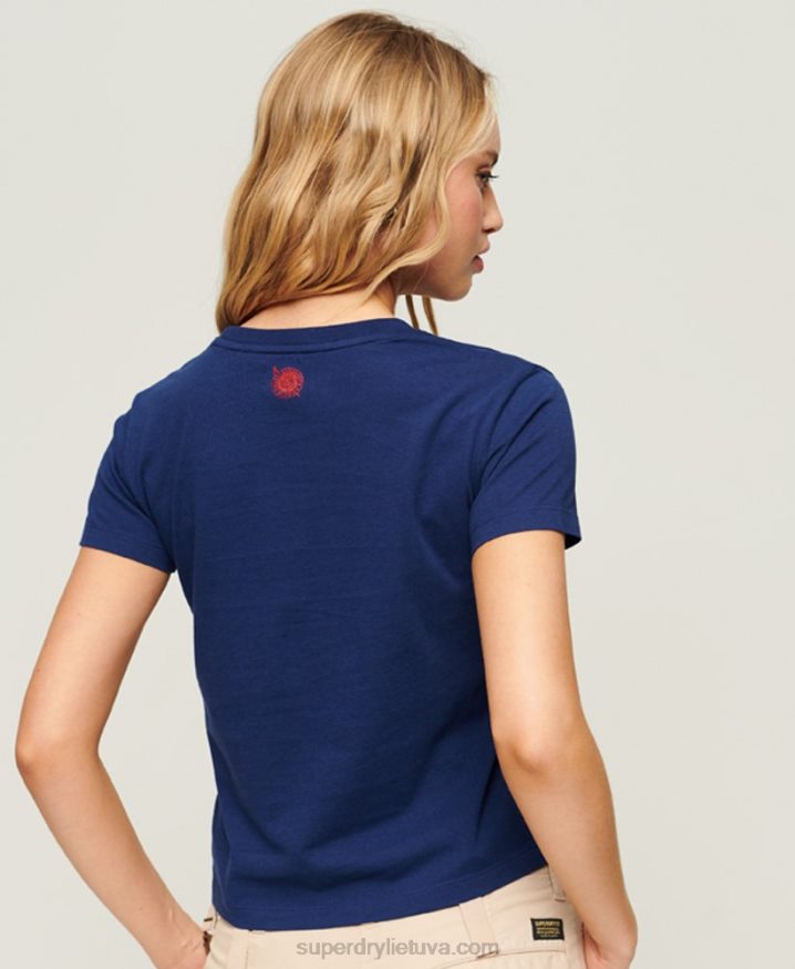 Superdry Workwear Scripted Graphic T-Shirt Navy Women