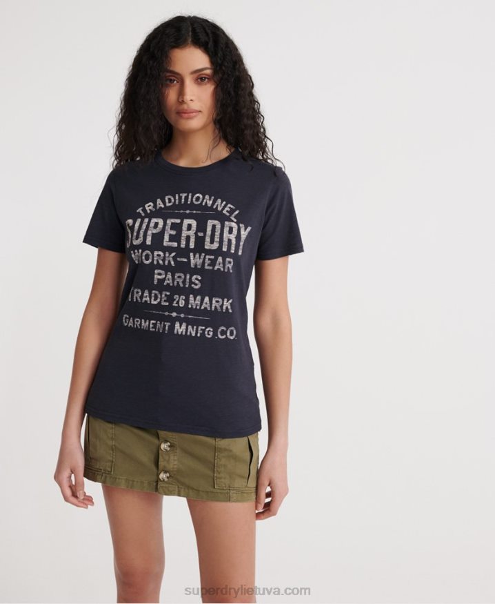 Superdry Workwear T-Shirt Navy Women