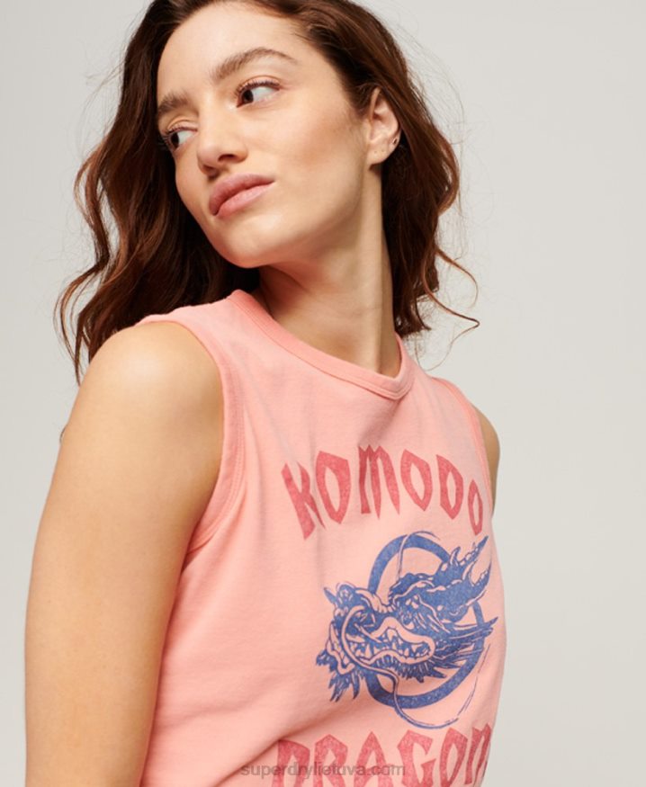 Superdry x Komodo Classic Dragon Vest Top Coral Women