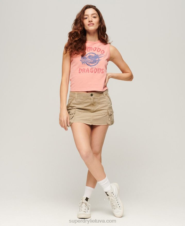 Superdry x Komodo Classic Dragon Vest Top Coral Women