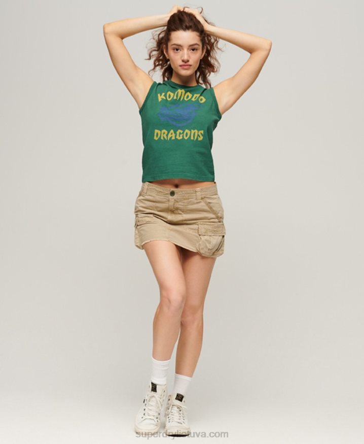 Superdry x Komodo Classic Dragon Vest Top Green Women