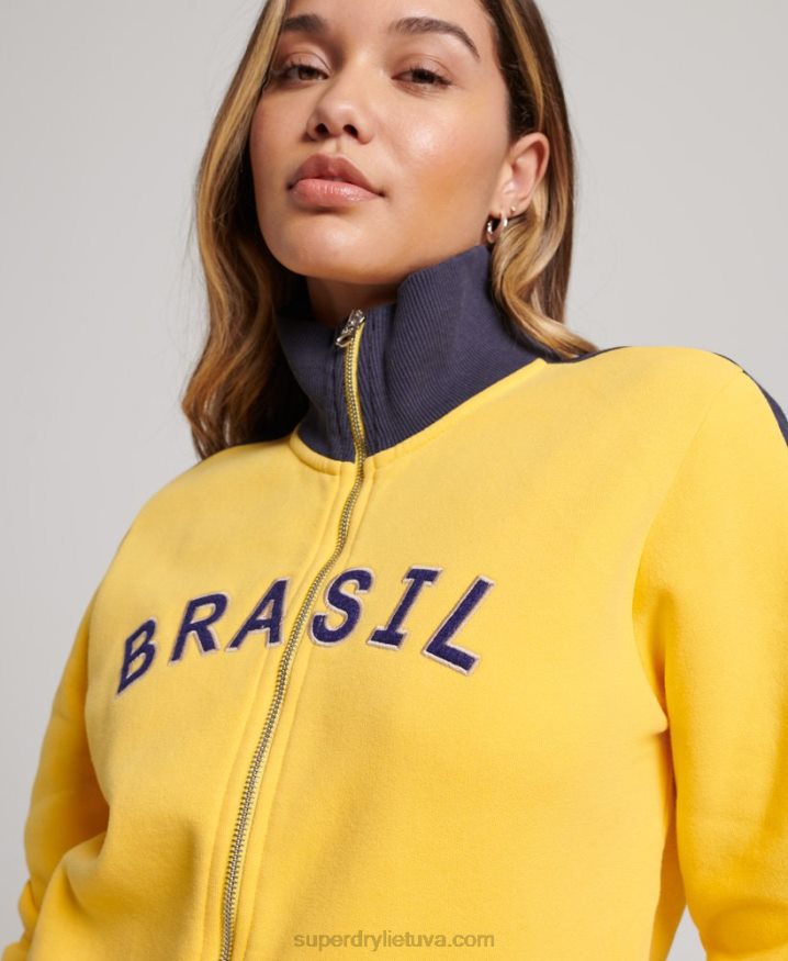 Superdry x Ringspun Football Brazil Track Top Yellow Women