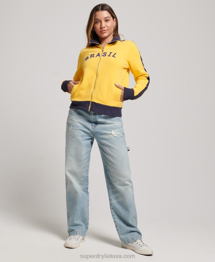 Superdry x Ringspun Football Brazil Track Top Yellow Women