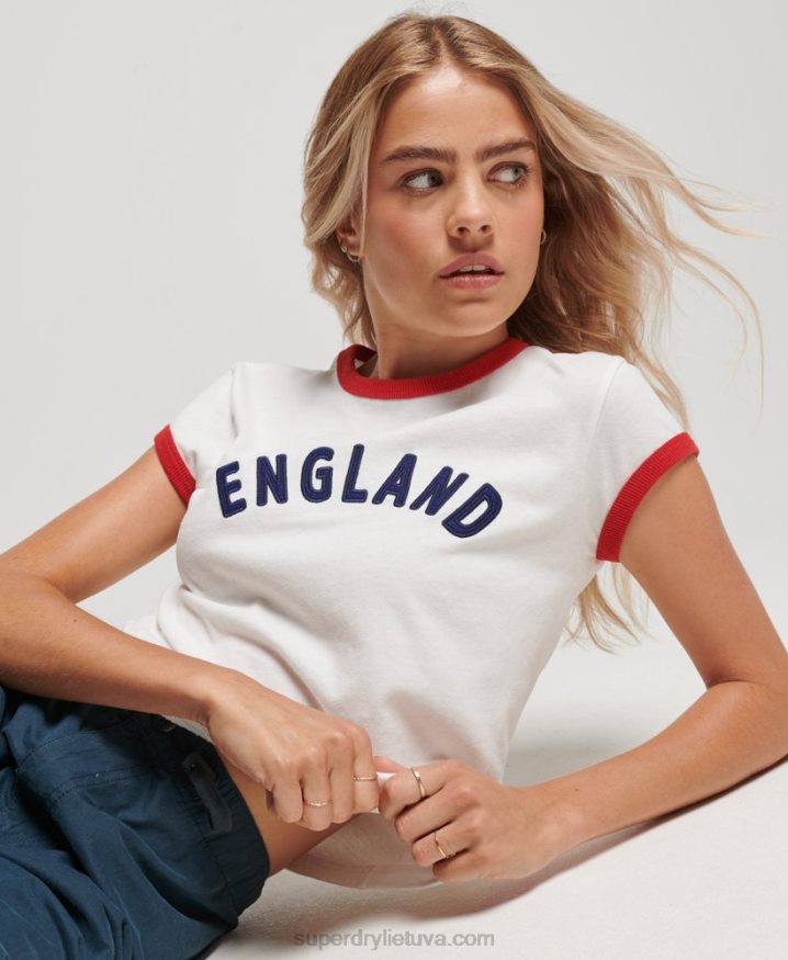 Superdry x Ringspun Football England Cap T-Shirt White Women