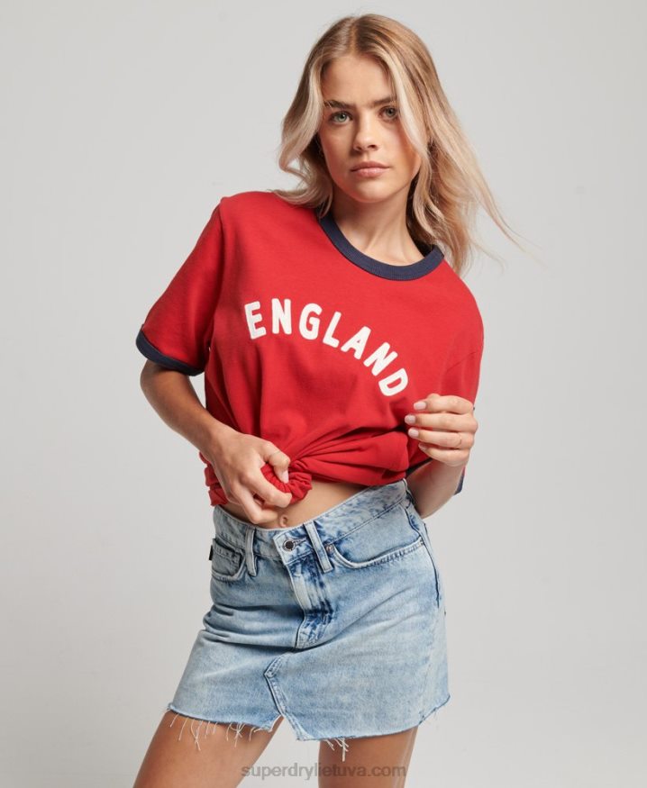 Superdry x Ringspun Football England T-Shirt Red Women