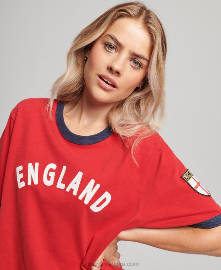 Superdry x Ringspun Football England T-Shirt Red Women