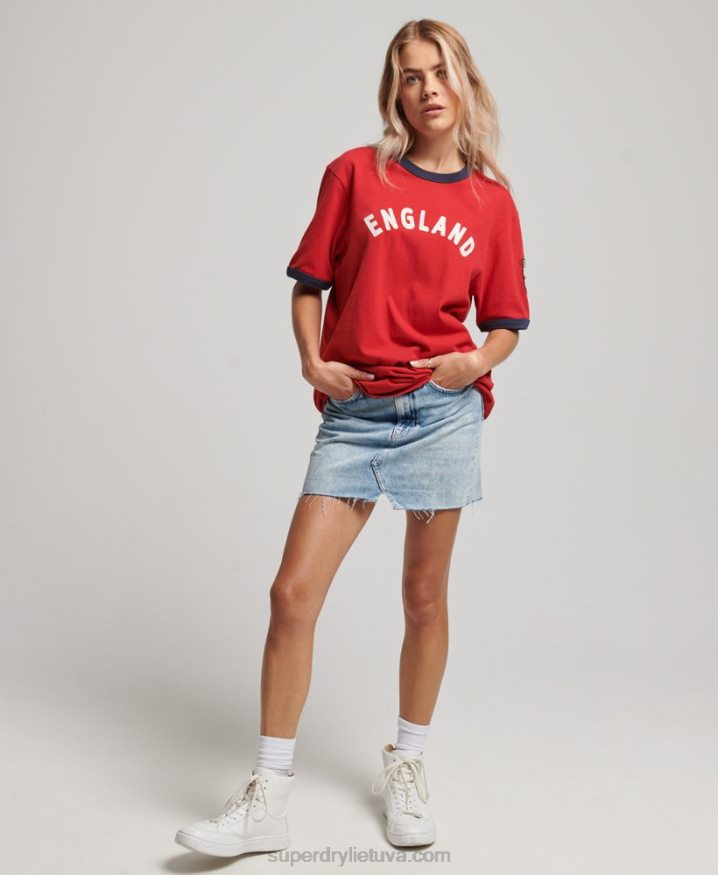 Superdry x Ringspun Football England T-Shirt Red Women