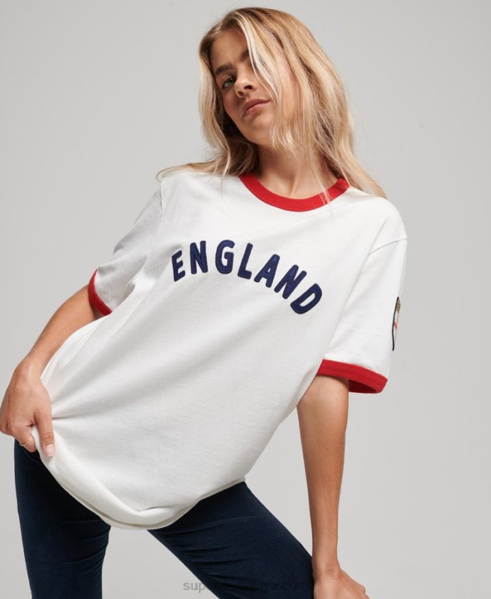 Superdry x Ringspun Football England T-Shirt White Women