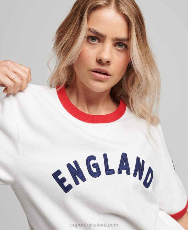 Superdry x Ringspun Football England T-Shirt White Women