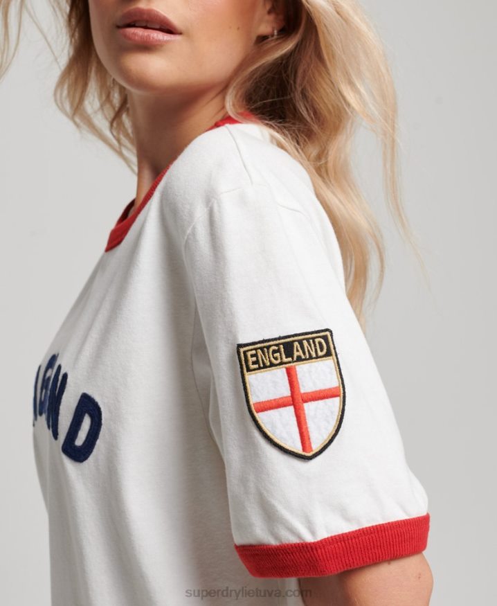 Superdry x Ringspun Football England T-Shirt White Women