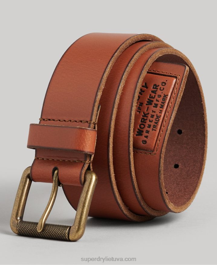 Superdry Leather Belt Gift Box Tan Men