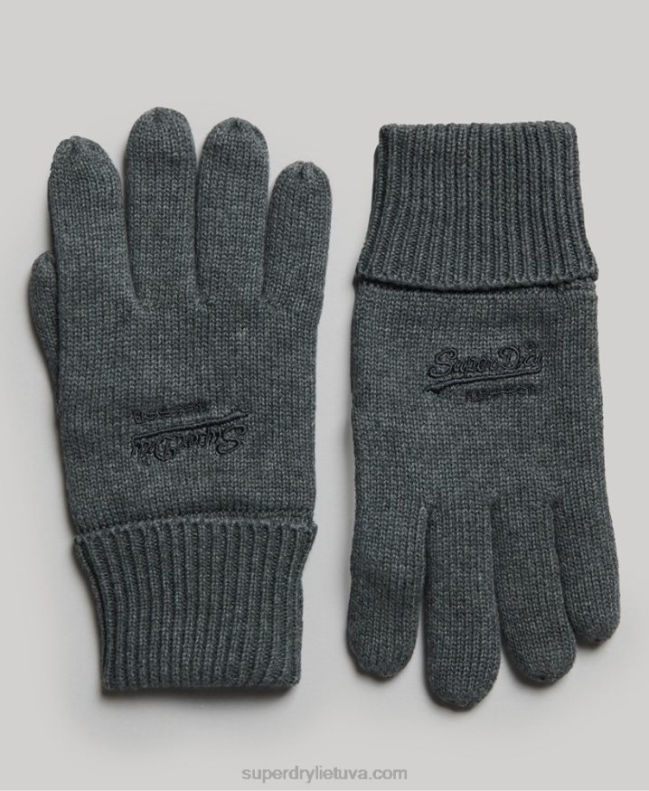 Superdry Essential Plain Gloves Grey Men