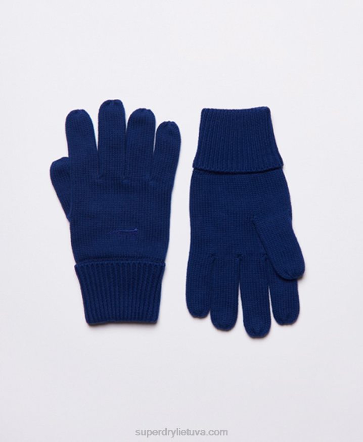 Superdry Vintage Logo Gloves Blue Men Superdry Vintage Logo Gloves Blue Men