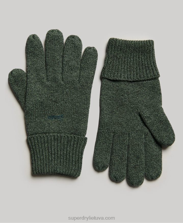 Superdry Vintage Logo Gloves Green Men Superdry Vintage Logo Gloves Green Men
