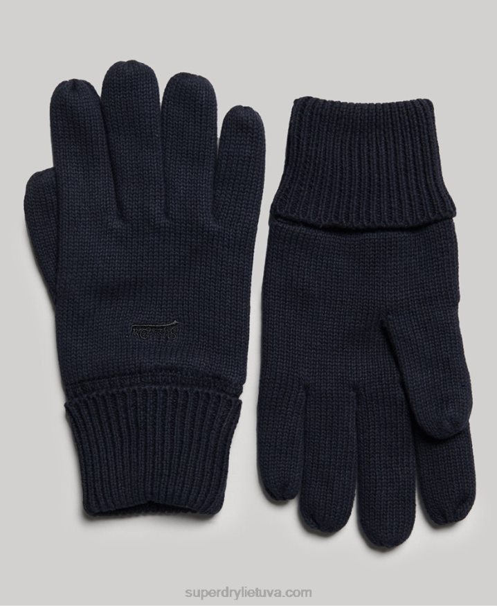 Superdry Vintage Logo Gloves Navy Men Superdry Vintage Logo Gloves Navy Men