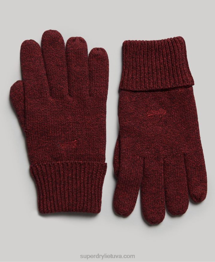 Superdry Vintage Logo Gloves Red Men Superdry Vintage Logo Gloves Red Men