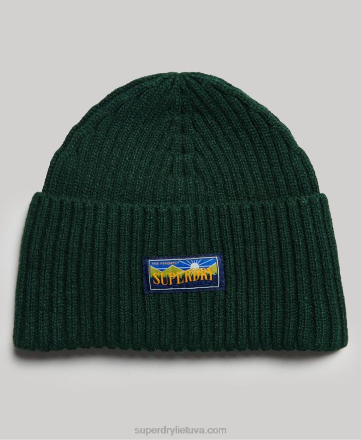 Superdry Wool Blend Radar Beanie Green Men