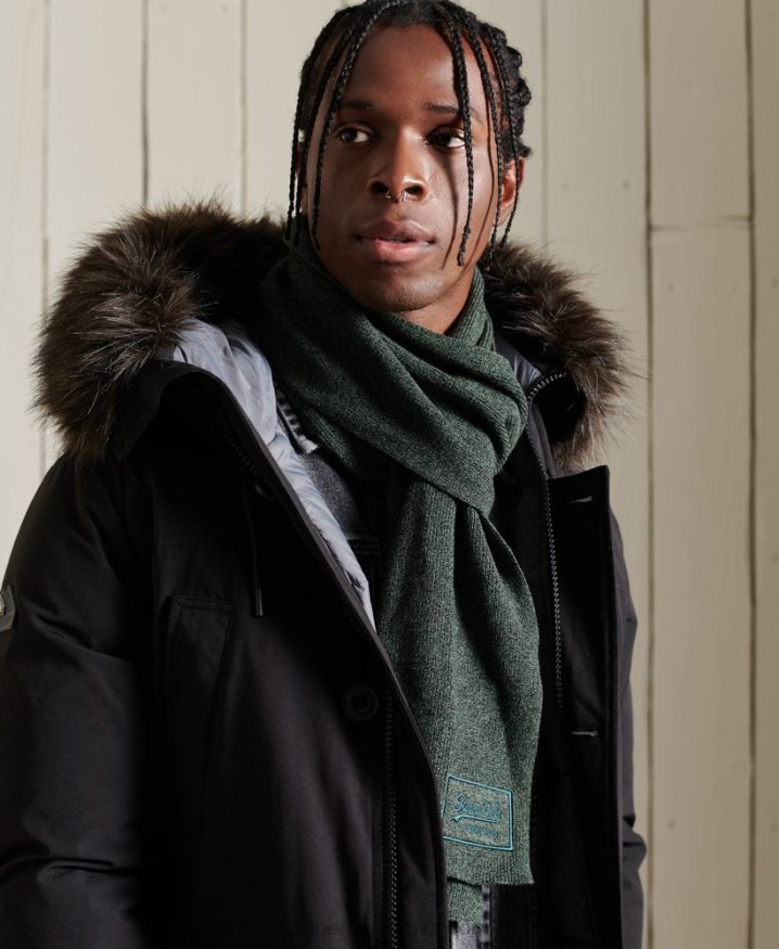 Superdry Vintage Logo Classic Scarf Green Men Superdry Vintage Logo Classic Scarf Green Men