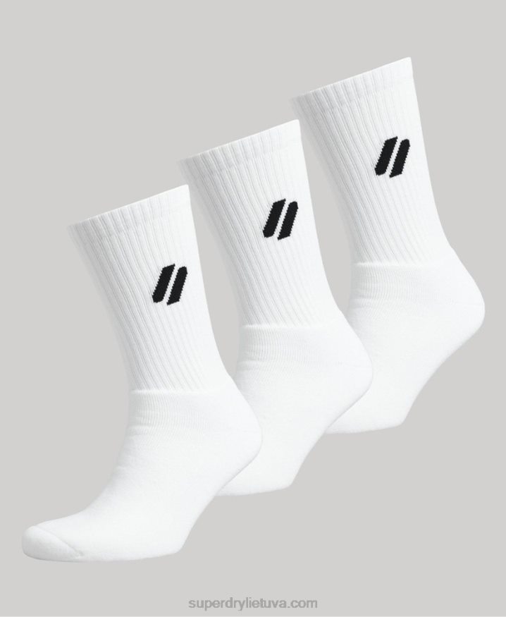 Superdry Coolmax Crew Socks White Men