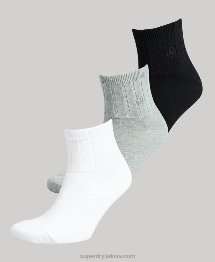 Superdry Organic Cotton Ankle Sock Pack Black Men