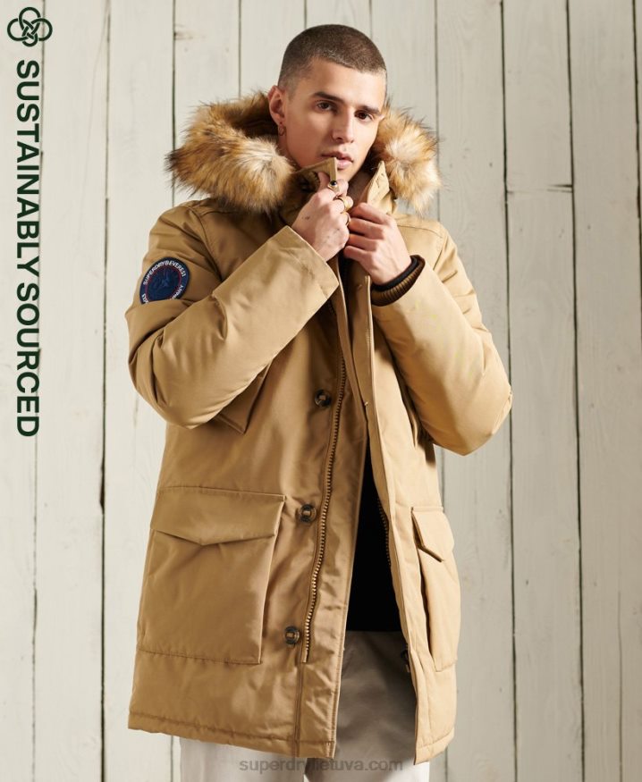 Superdry Everest Parka Coat Beige Men