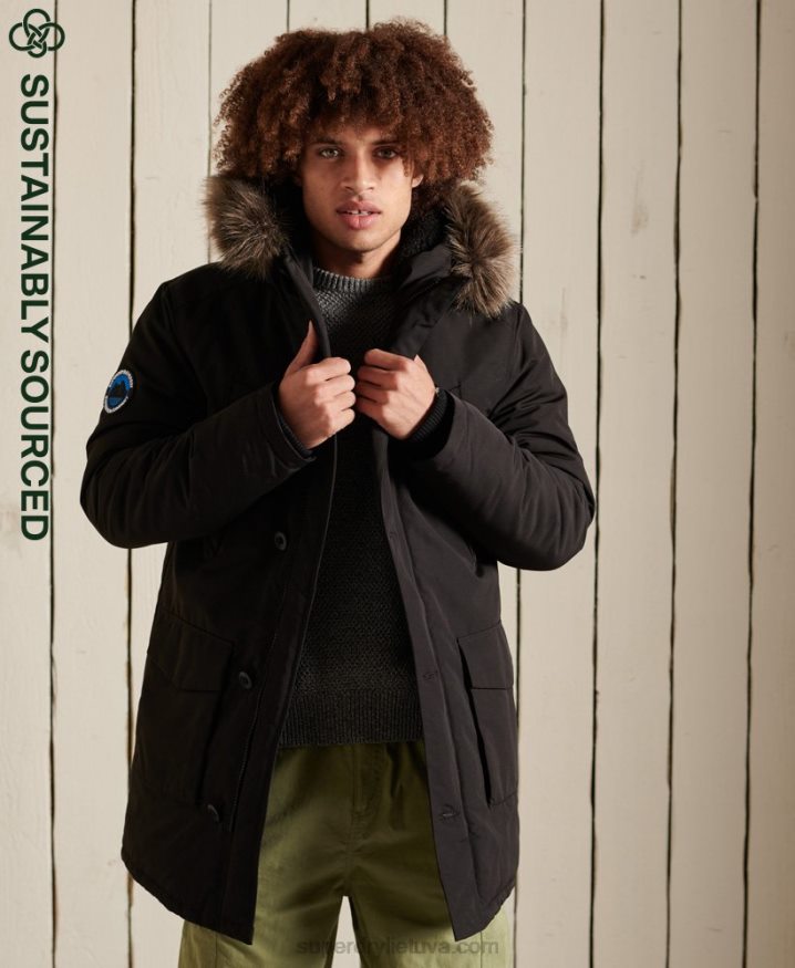 Superdry Everest Parka Coat Dark Grey Men