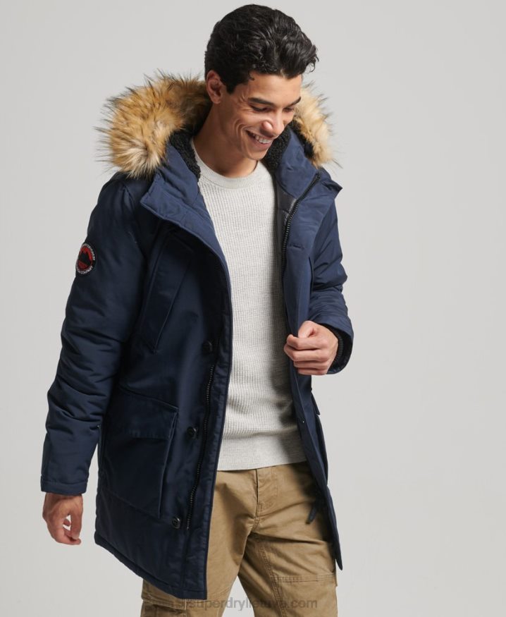 Superdry Everest Parka Coat Navy Men