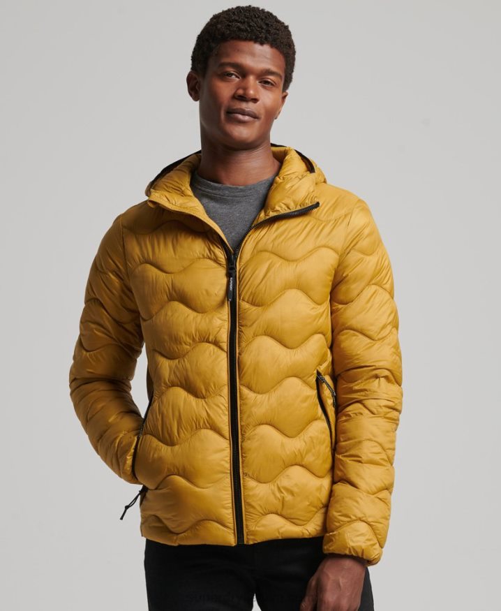 Superdry Hooded Lightweight Padded Coat Yellow Men